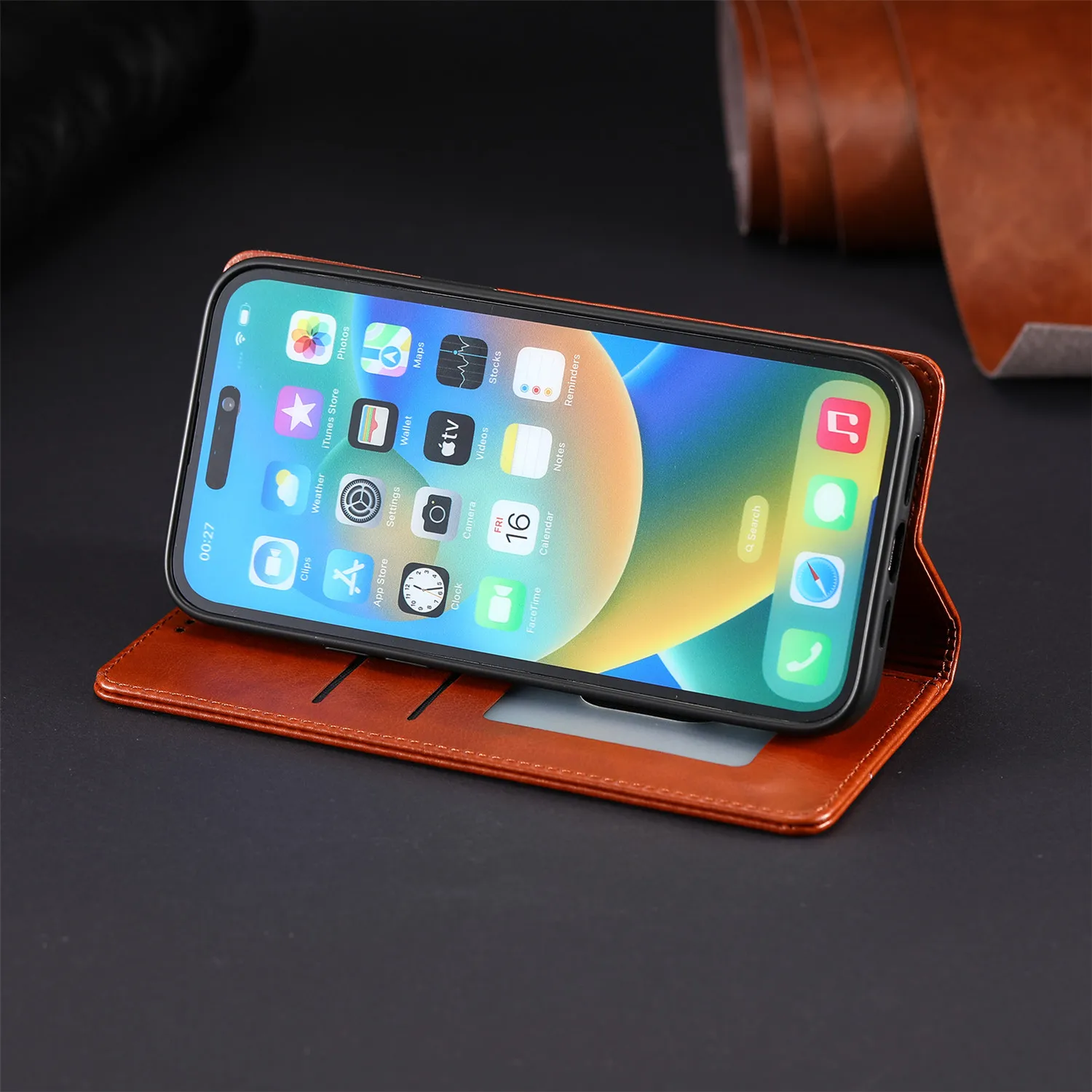 Magnetic Flip Case For iPhone 16 Pro Max 15 14 Plus 13 12 Mini 11 Pro Max X XS XR 6 6S 7 8 Plus Leather Wallet Stand Phone Cover