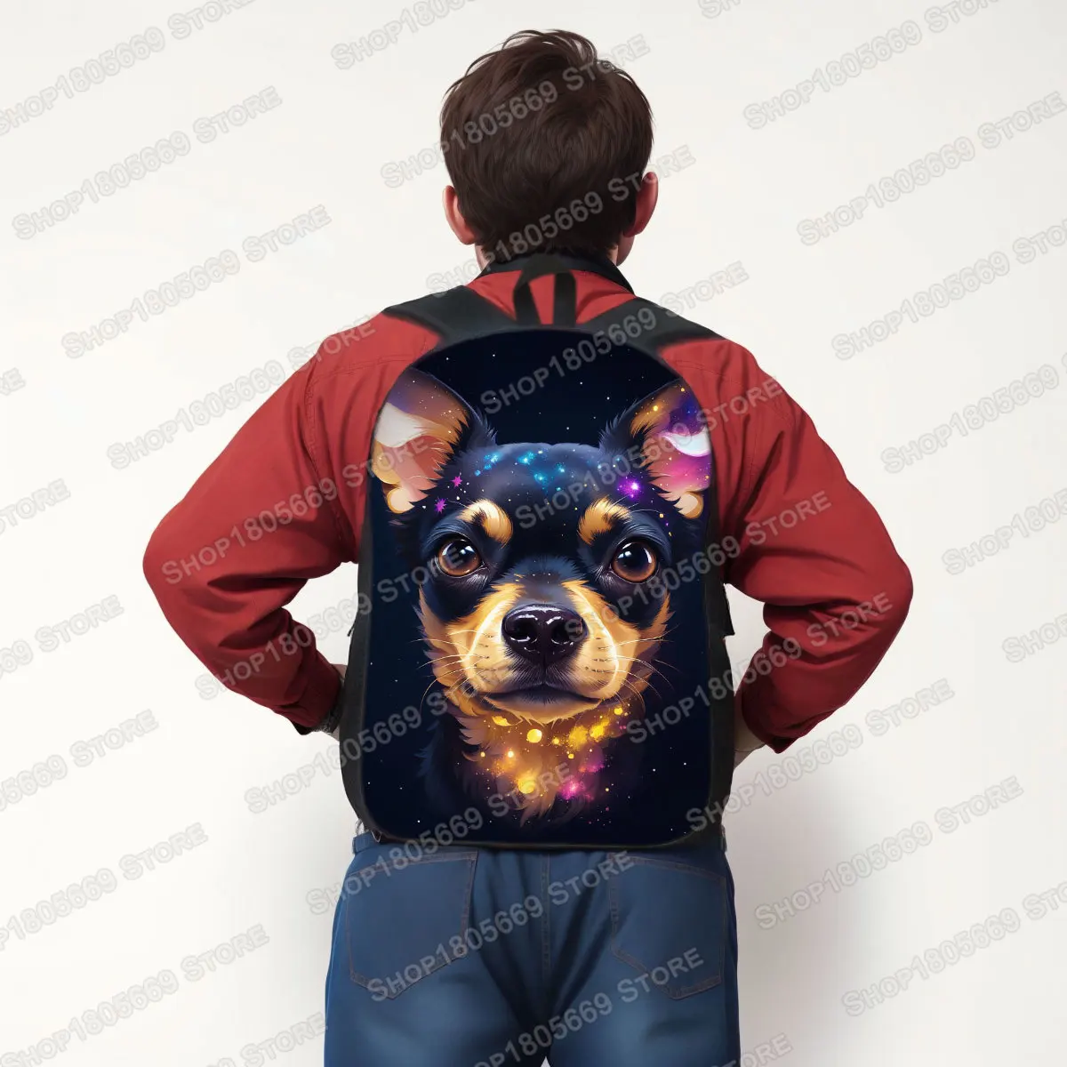 German Shepherd / Pit / Staffordshire Bull Terrier / Rottweiler Backpack for Teenager Children School Bags Boy Dog Book Bag
