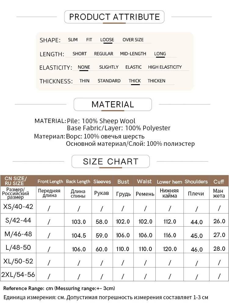 AMII معطف المرأة 2025 شتاء جديد بدوره إلى أسفل طوق مزدوجة الصدر جميع الصوف المرأة معطف الفرو مكتب سيدة الدافئة فضفاض 12424022 #6