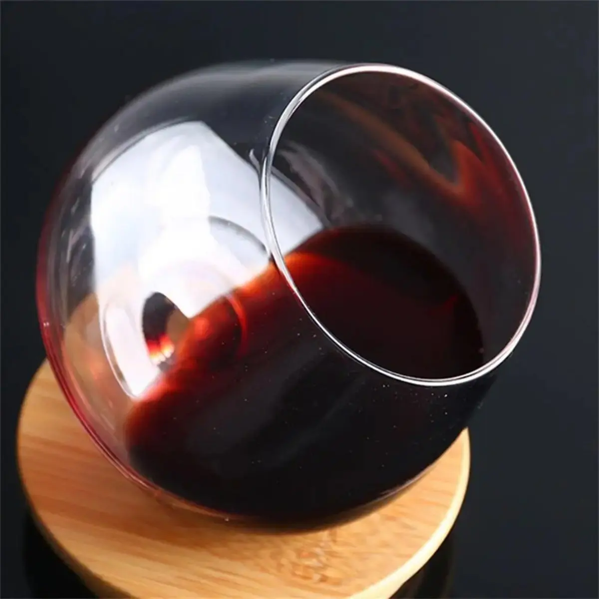 ABNQ Irregular Whiskey Wine Glass Rotating High Belly Beer Whiskey Cocktail Drinking Wine Cup Tumbler Down Bar Glass B