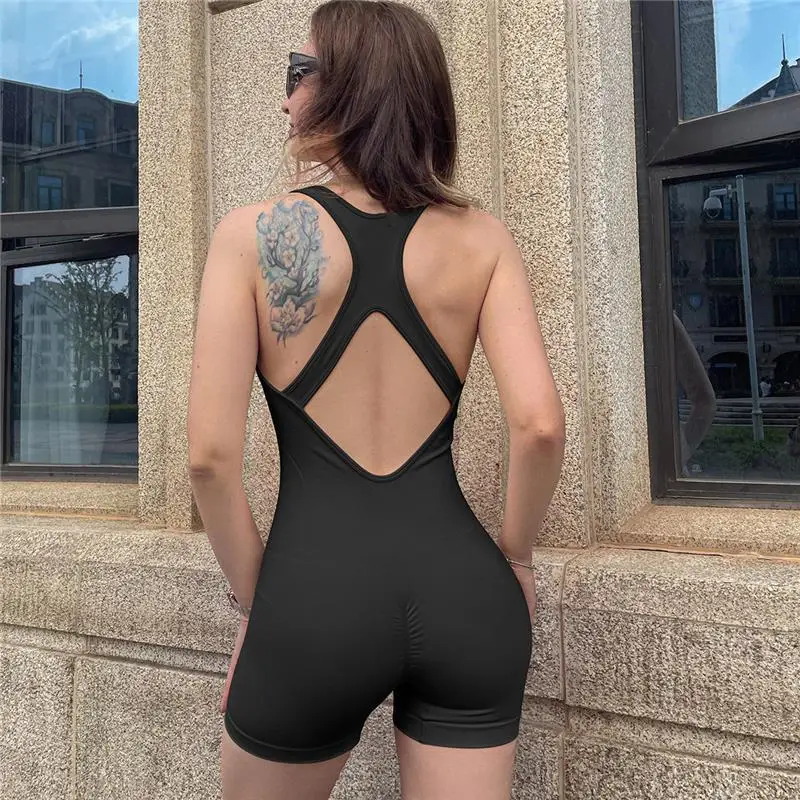 

Yoga wear with chest pads, one-piece backless, hip-lifting and slimming women's fitness wear