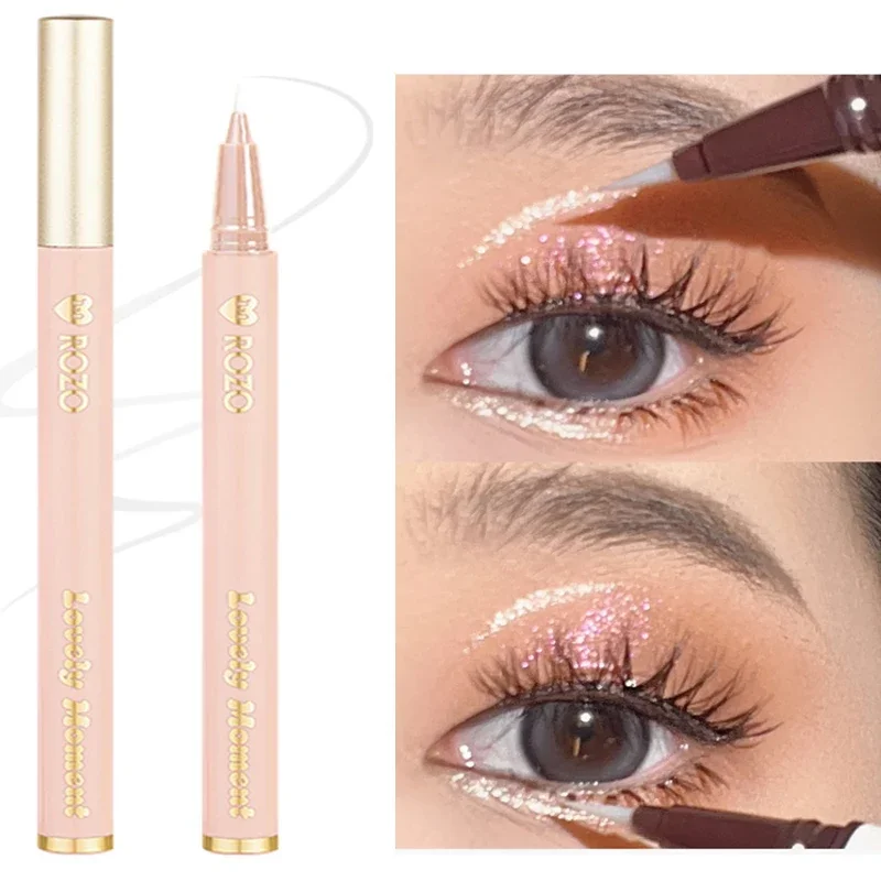 Ultra-fine Liquid Eyeliner Waterproof Glitter Matte Black Brown Shiny Eyeliner Lying Silkworm Pen Eye Beauty Party Makeup Tools