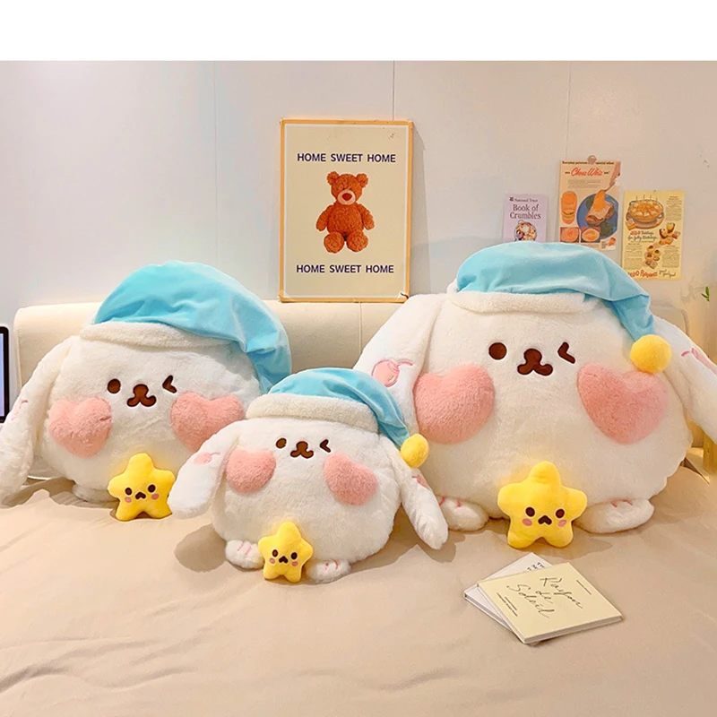 60cm Plush Toy Bedside Cushion Big White Big Dog Pillow Cute Bed Pillow Dormitory Student Sleeping Doll Soft Birthday Gifts