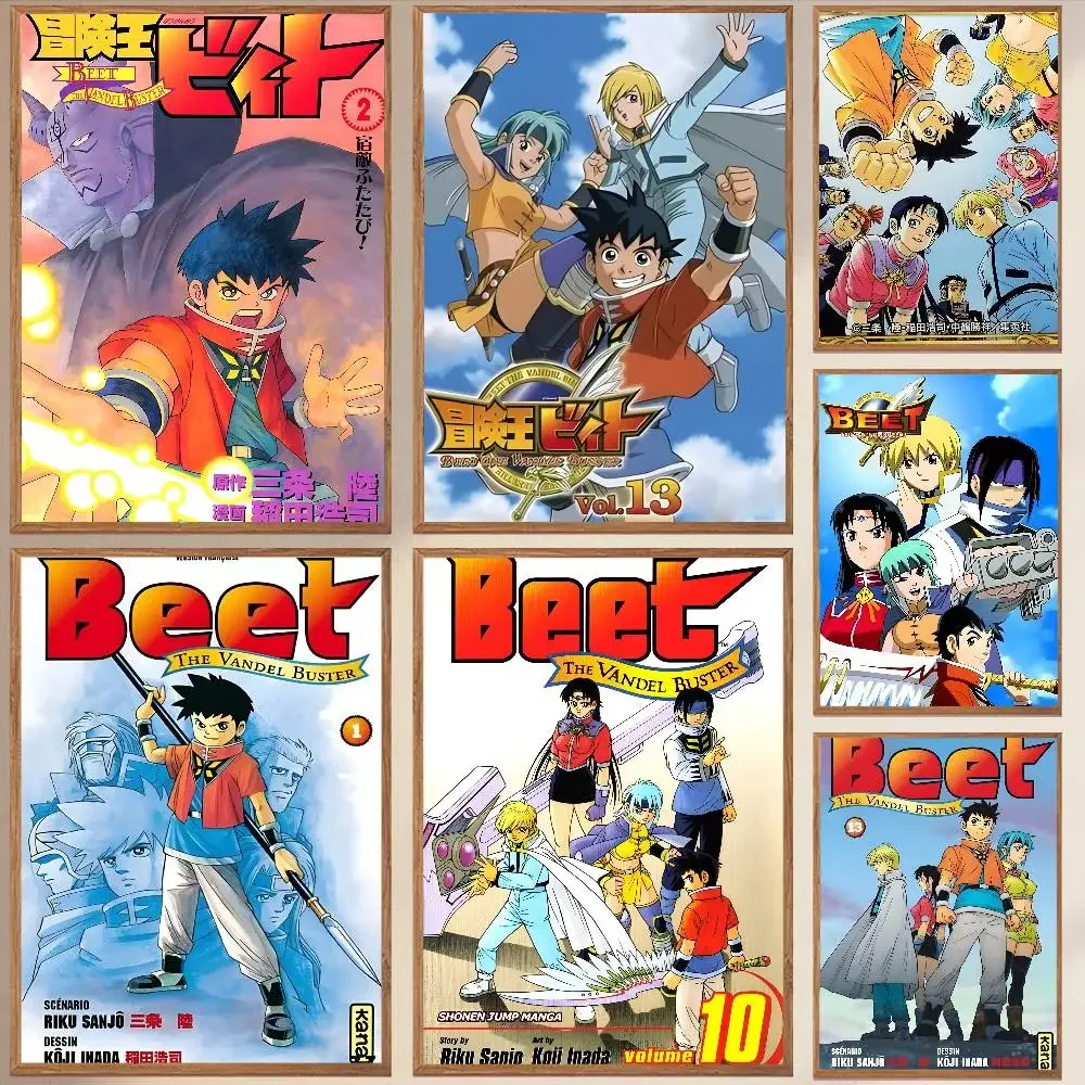 Póster de Anime Beet the Vandel Buster, calcomanía artística de pared HD impermeable, impresión autoadhesiva. Decoración estética de la habitación del hogar para el salón