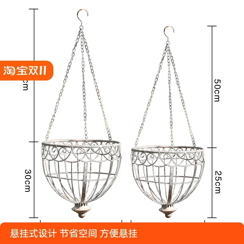 Outer single wrought iron  hanging basket flower basket flower pot flower stand succulent plant hanging orchi