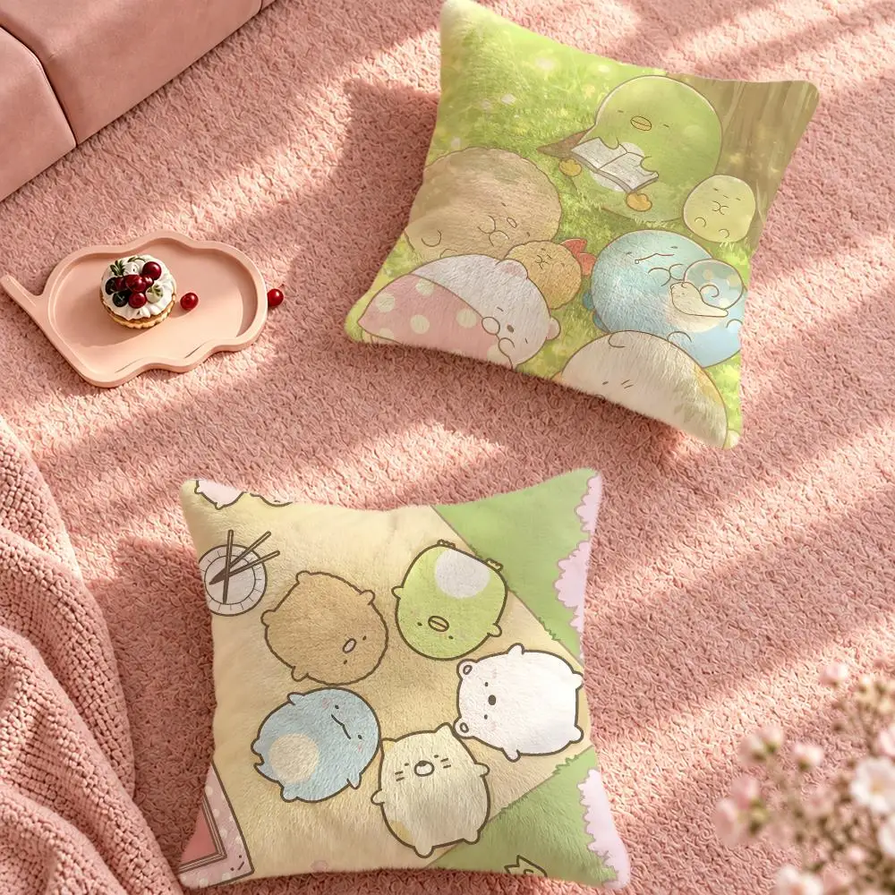 Character Cozy Sumikko Gurashi Cushion Cover Cute Cartoon Throw Pillow Cover Soft Plush Cushion Cover Sofa Bedroom Home Decor