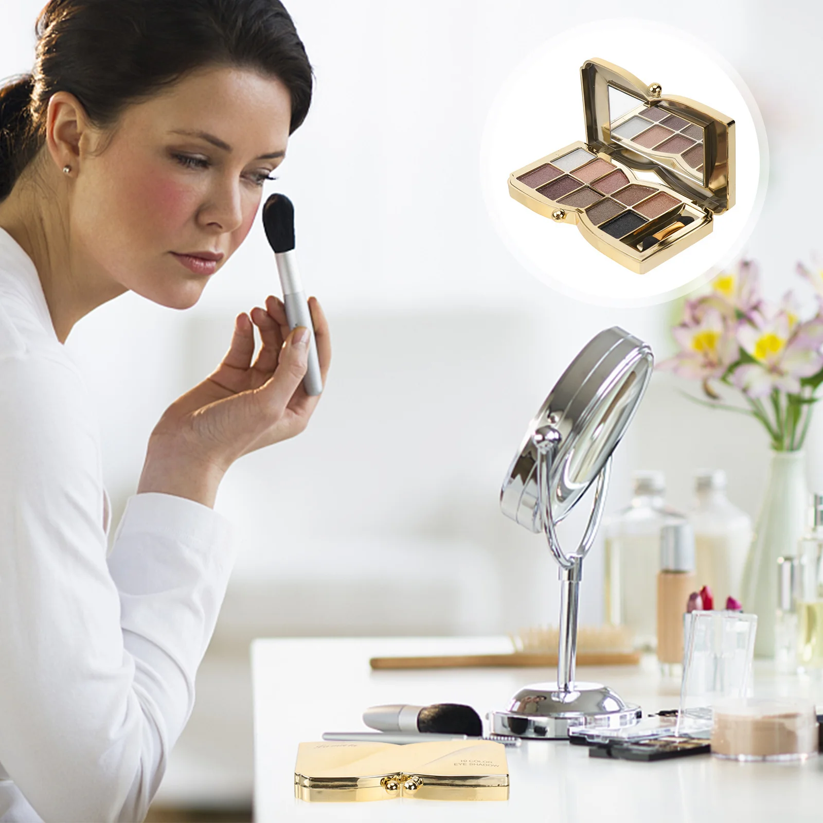 1 個のダイヤモンド効果アイシャドウパレット 10 シェードグリッターパウダーディッシュプロフェッショナルな日常着用すべての肌の色調用