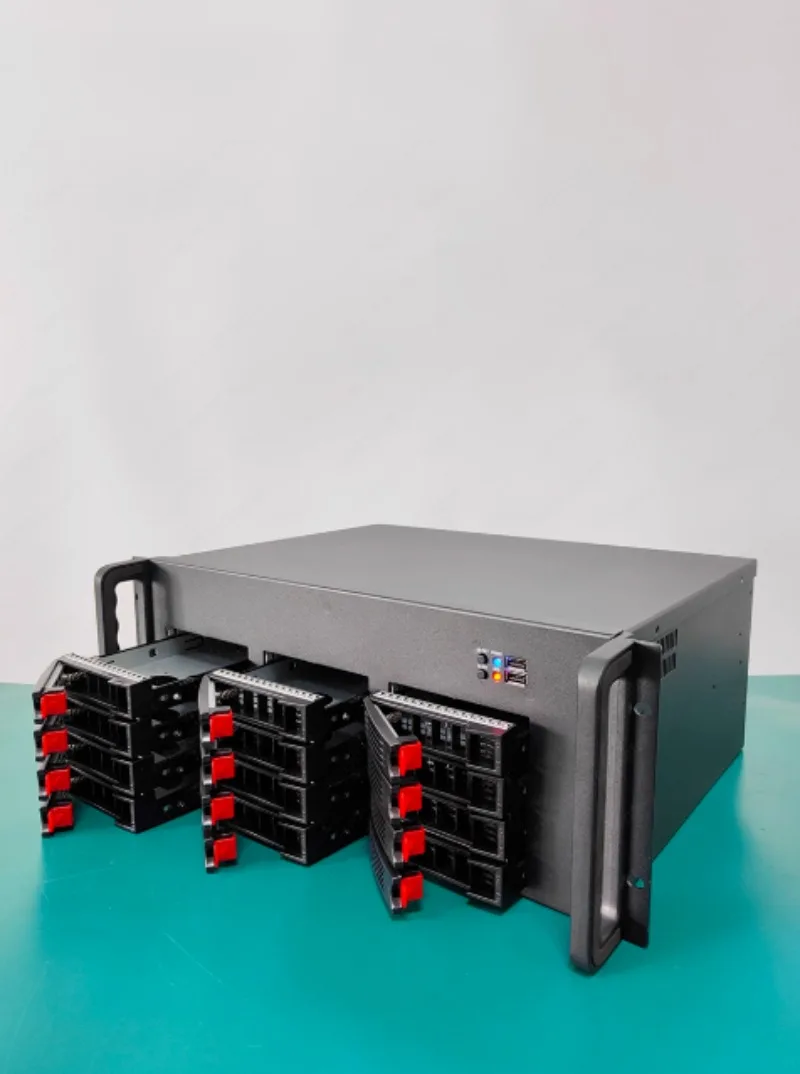 12-Disk NAS chassis Enterprise household hot-swappable atx main board storage 4U rack-mounted short multi-disk server