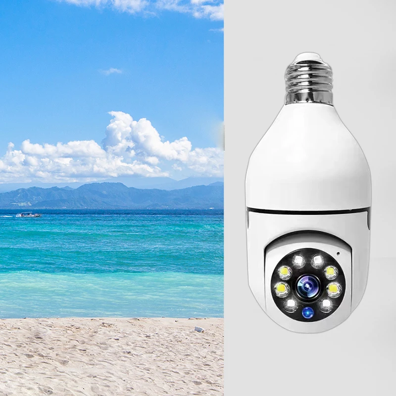 Bulb 3MP Wifi Surveillance Camera Automatic Human Tracking 4X Digital Zoom Full Color Night Vision Indoor Security Monitor