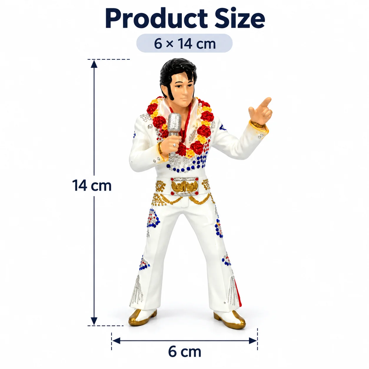 Elvis Presley Resin Figurine Rock Singer Statue Microphone Performer Desktop Decoration Collectible Gift for Music Fans