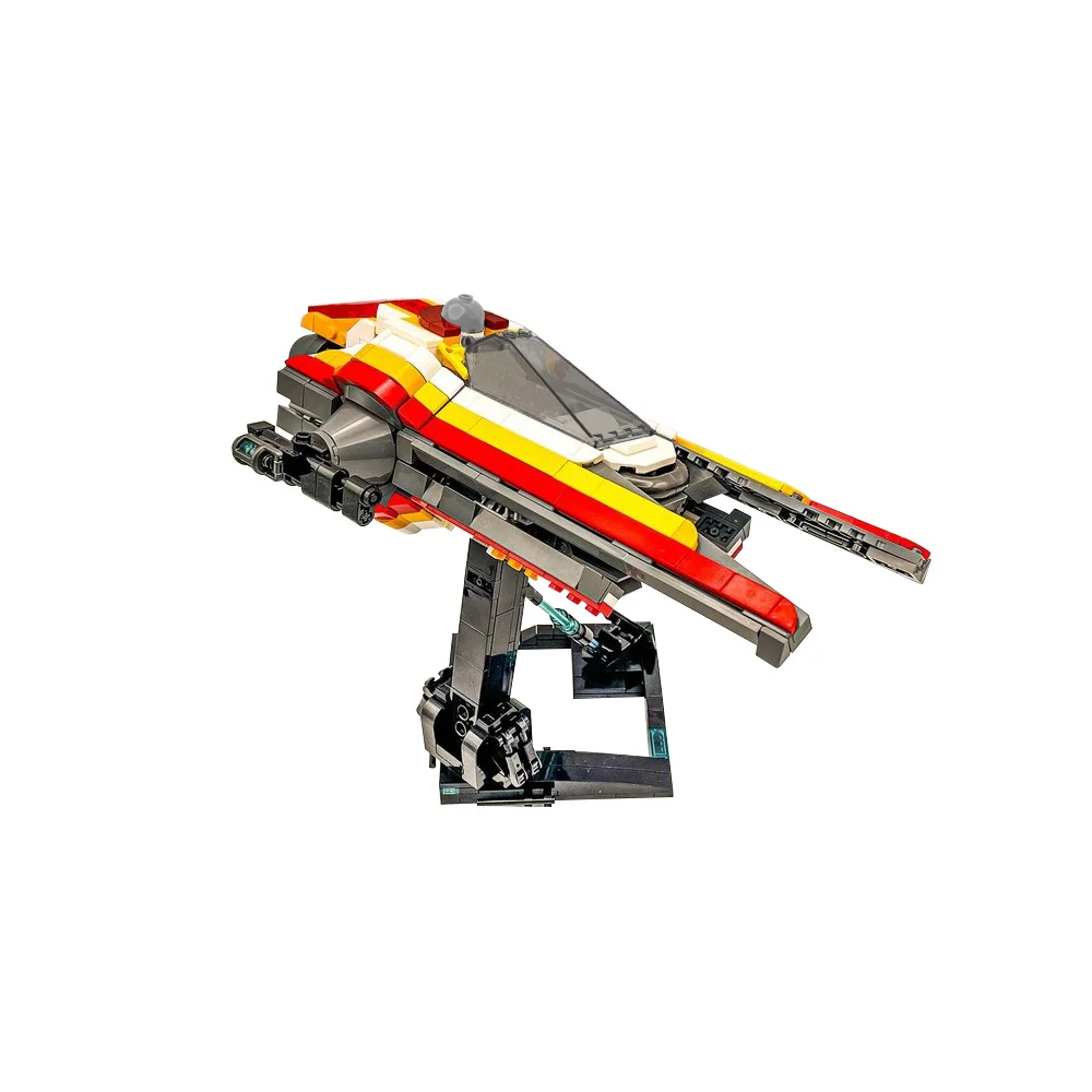 MOC Space Wars Ayy Gida's M52X Starfighter Model Building Blocks Military Space Frigate Flying Battleship Assembled Bricks Toy