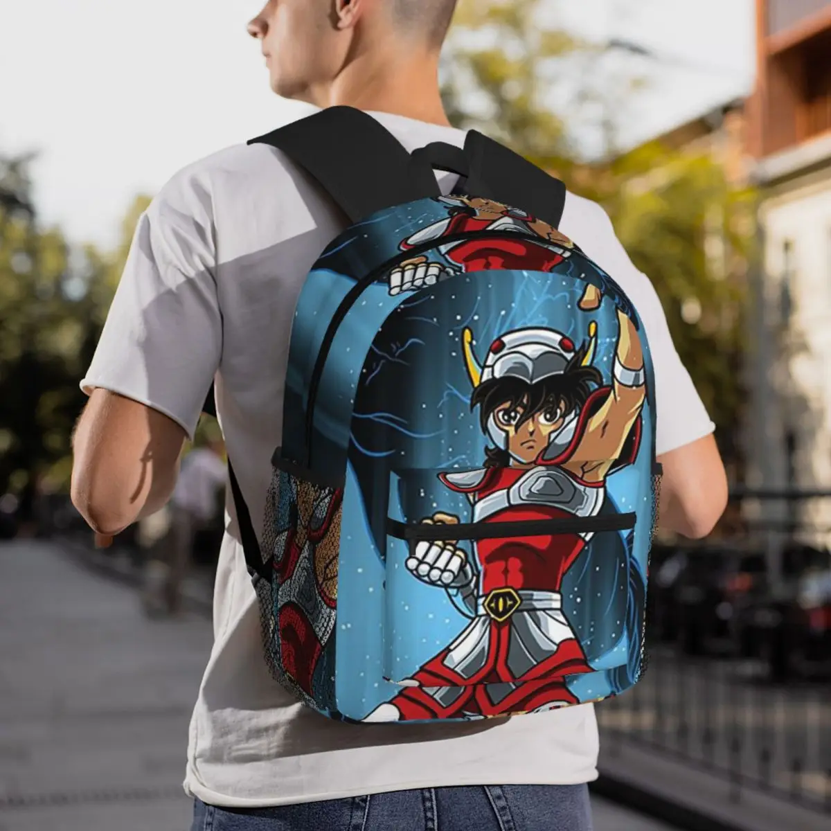 

Knights Of The Zodiac Seyia Of Pegasus Backpack Daypack Large Capacity Kids BookBag School Bag Shoulder Bags for Men Women