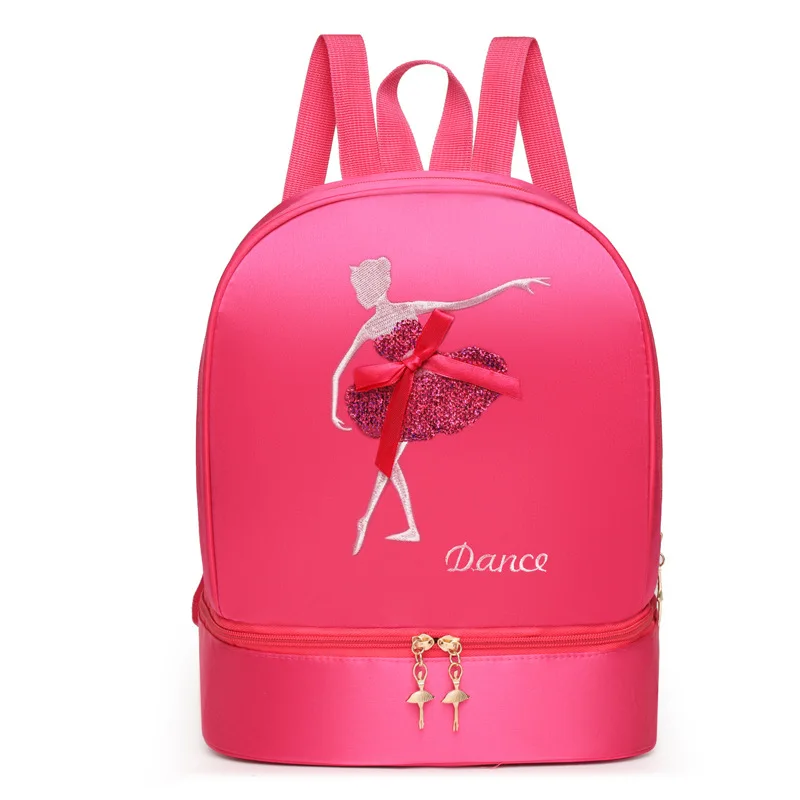 Ruoru girls child ballet bag ballerina storage backpack kids ballet dance bag pink purple handbag shoulder bag for girls