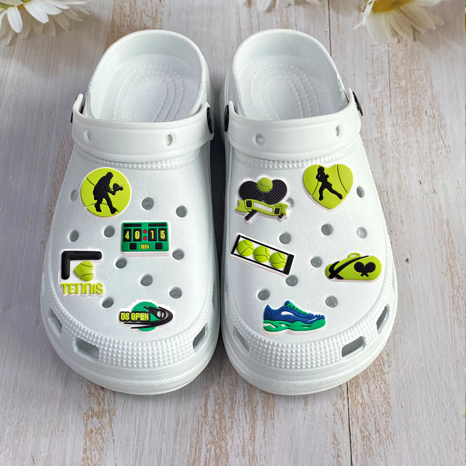 Hot Sale Sport Tennis Shoe Charms for Crocs Accessories Decorations Sandals Shoe Pins Kids Women Party Favor Gift