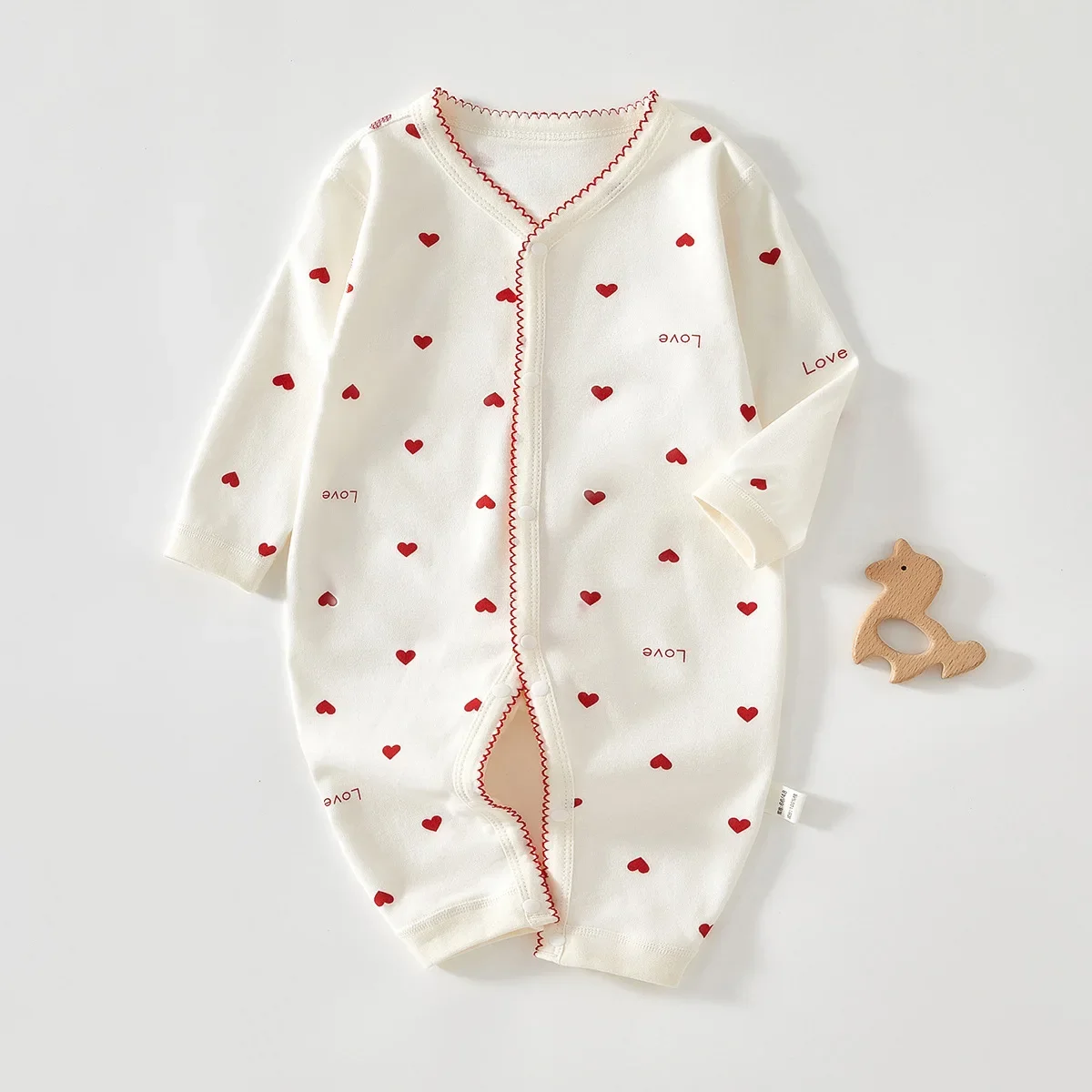 Baby Rompers for Girls Whole Love Print Bodysuit & One piece Long Sleeve Newborn Outfit for Outdoor Clothes Spring Autumn Summer 