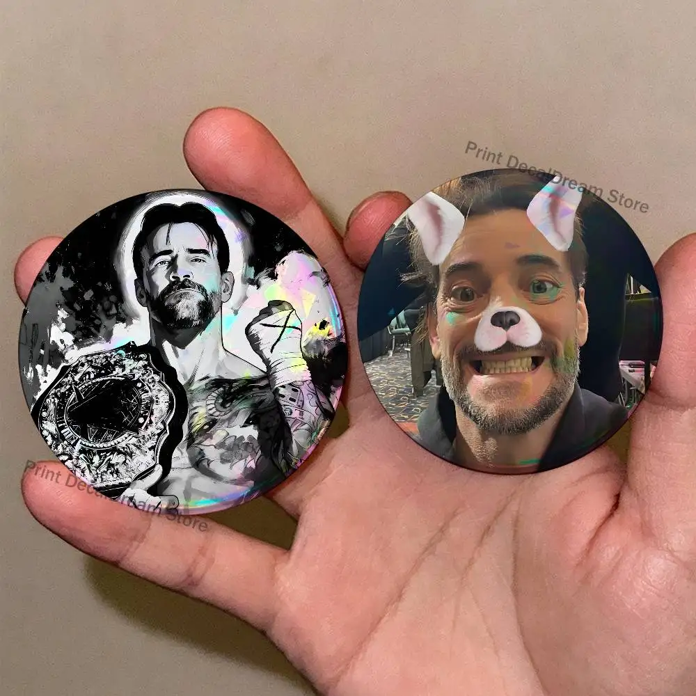 Wrestler CM P-Punk Enamel Pins Funny Cartoon Characters Badge Fashion Jewelry Accessories Round Snap-in Brooch on Backpack