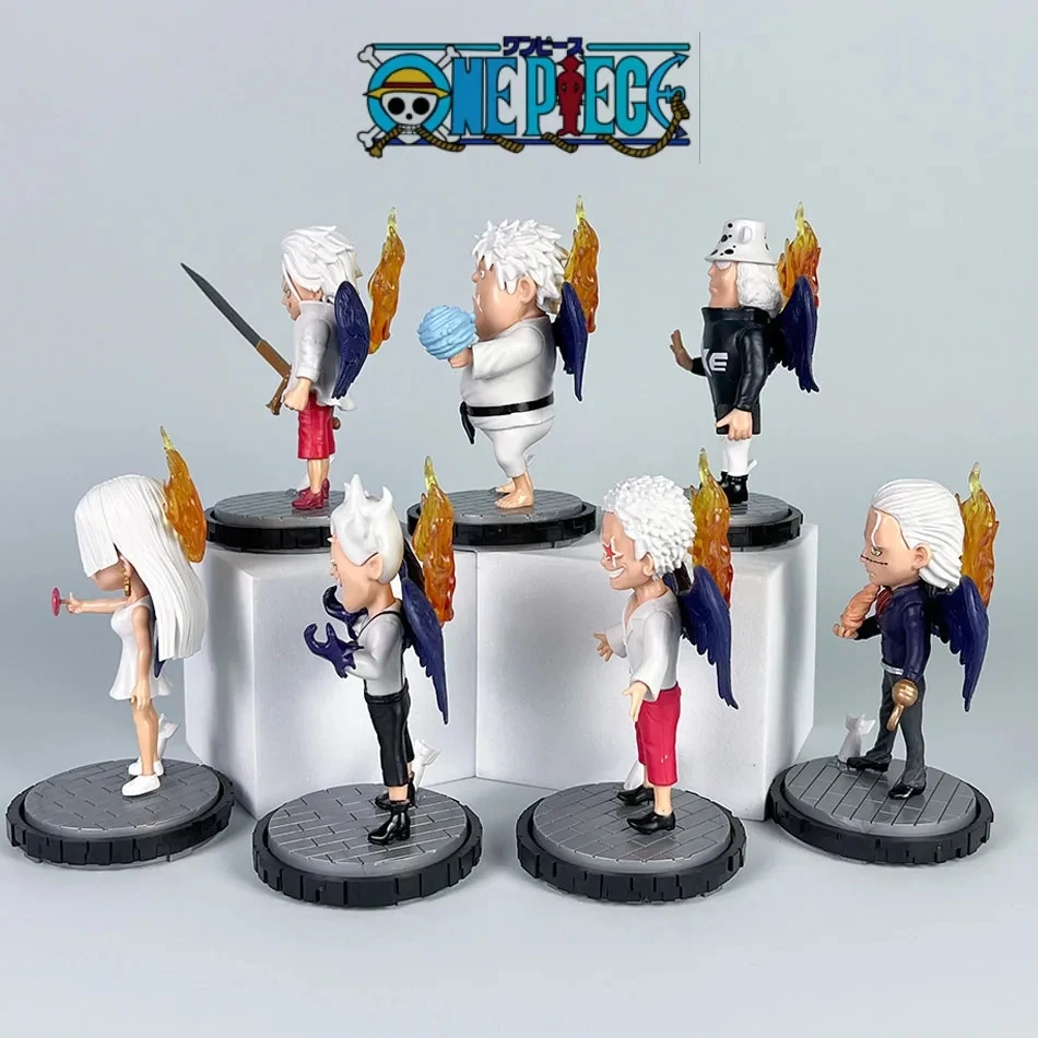 7PCS  One Piece anime Seven Warlords of the Sea Seraph ornaments Hawkeye Empress action model doll ornaments collection toy gift