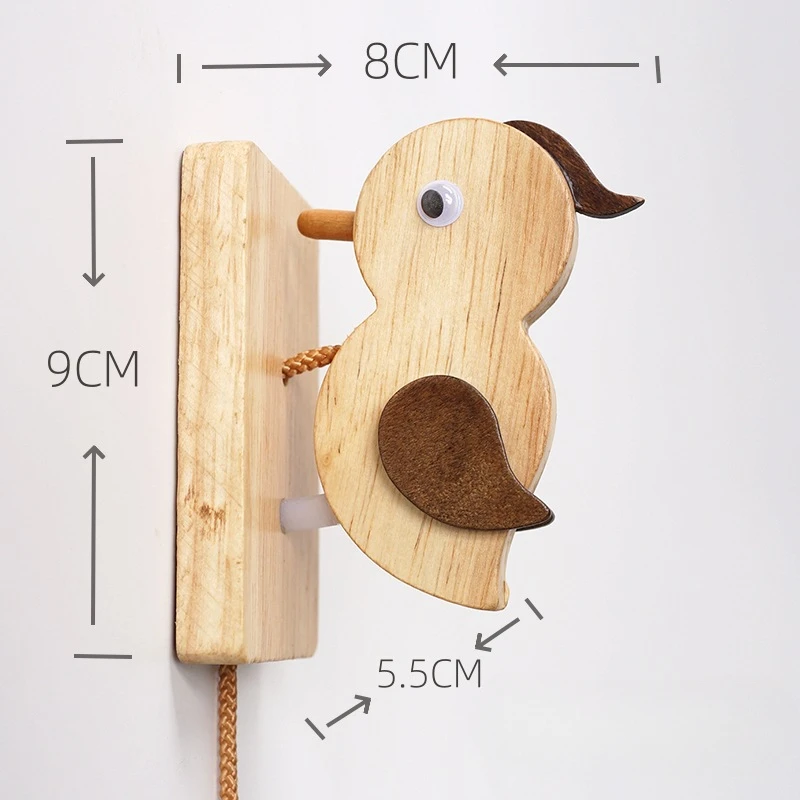 Wooden Woodpecker Creative Housewarming Gift Wooden Retro Door Knocker Pendant Doorbell