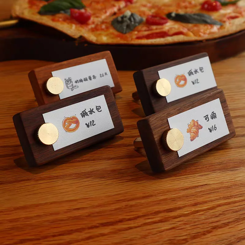 

Набор из 5 подставок для табличек из массива дерева 65x30 мм, держатели для меню, карточек и ценников