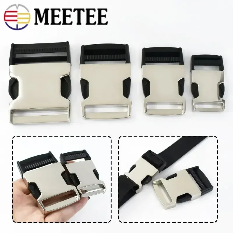 

2/4Pcs Meetee 25-50mm Metal Bag Backpack Side Release Buckles Luggage Shoes Clothes Dog Collar Webbing Belt Clip Clasp Accessory