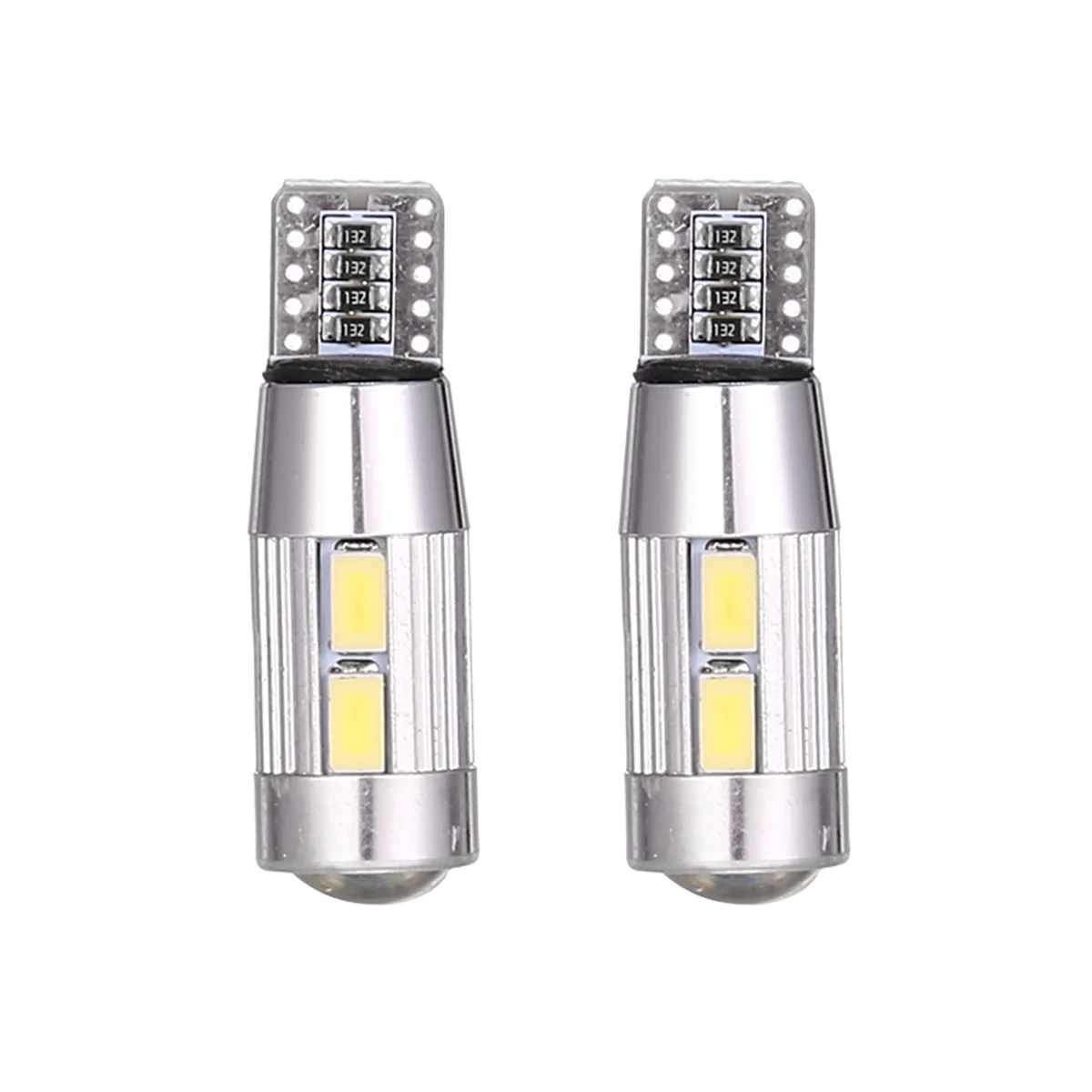 2PCS W5W T10 12V 6000K 5630 10 SMD Car LED Bulb Canbus License Plate Wedge Side Turn Singal Light Super Bright White