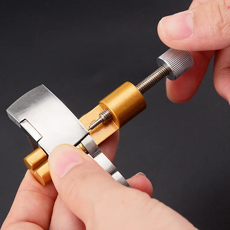 Herramienta de reparación de relojes de Metal, herramienta de ajuste de correa de reloj con pasador de reloj, herramienta de pasador de enlace,