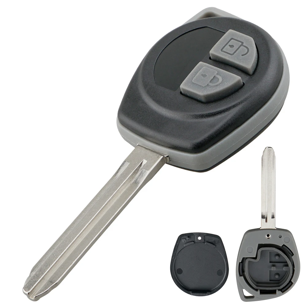 2 przyciski etui na kluczyk samochodowy z pilotem zastępczym TOY43 Blade pasuje do AGILA SUZUKI IGNIS ALTO SX4
