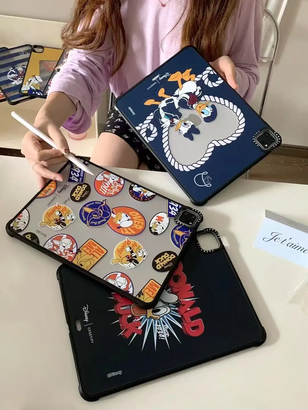 Per iPad Air Case 2025 11th Gen 10th Air4 Air6 Air5 Air7 10.9 10.2 Pro 11 pollici 9.7 Cartoon Donald Duck Custodia protettiva antiurto