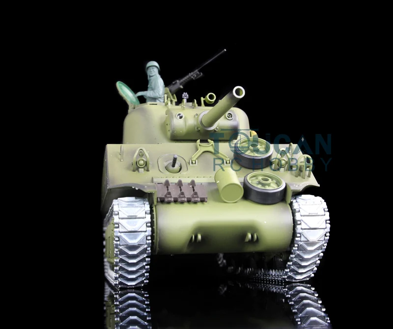 HENG LONG-Controle Remoto RC Tanque, Metal Tracks, 3898 Faixas, 7.0 Atualizado M4A3 Sherman, RTR, Escala 1/16, 2.4G, TH17671