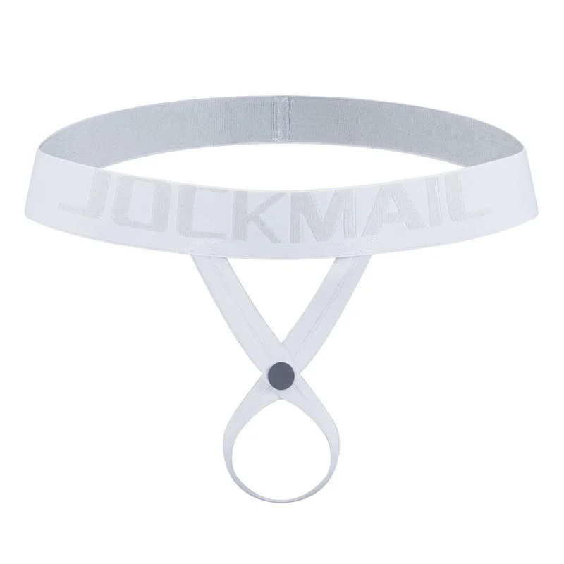 Novelty Sexy Men's Jockstrap Panties Sexy Thongs G String Adjustable Mobile Buttons Ring Penis Cockring Gay Underwear Thong