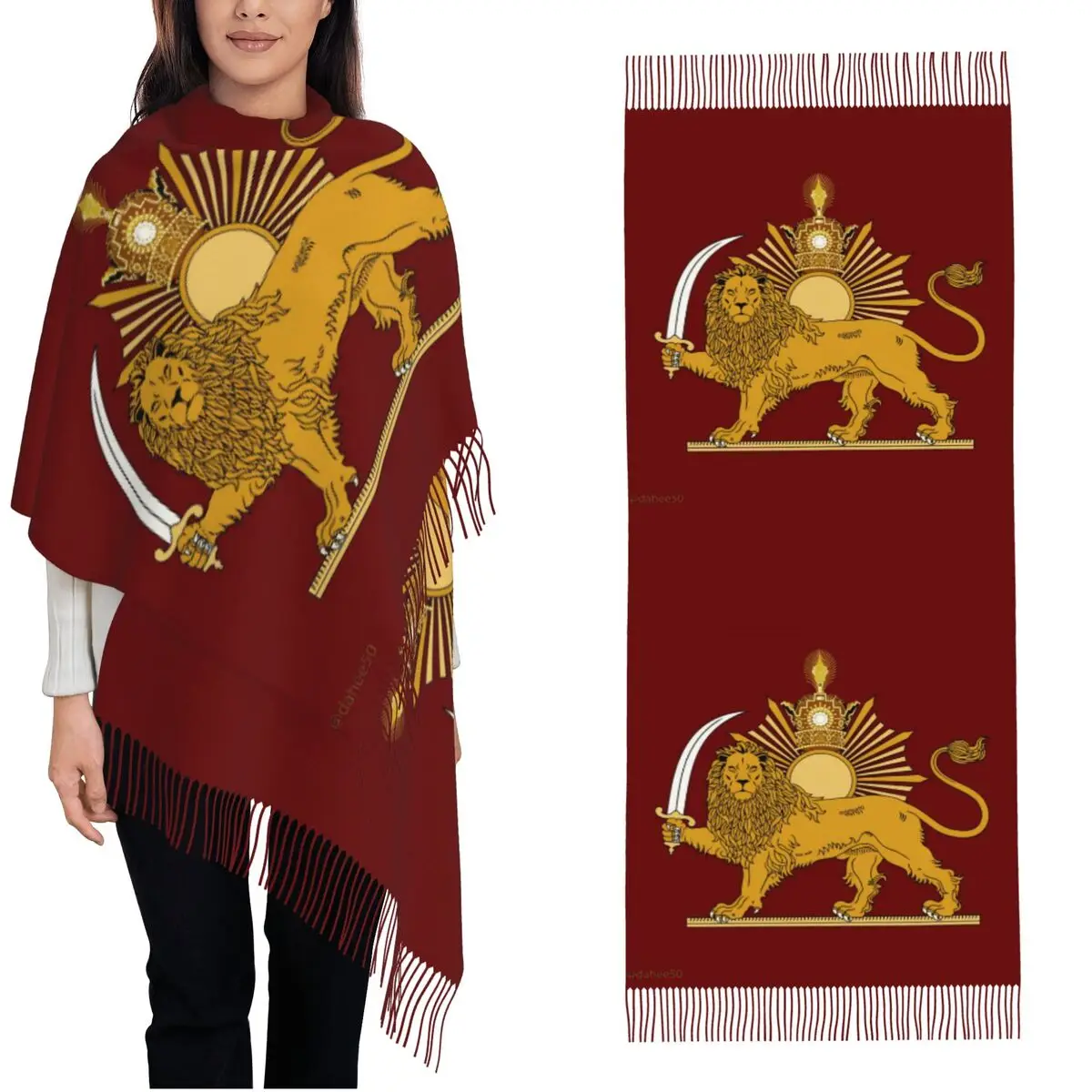 

Иранский шарф с флагом Ирана и кисточками, теплый палантин, женский, новый дизайн, большие шарфы, зимняя мода, фулярд