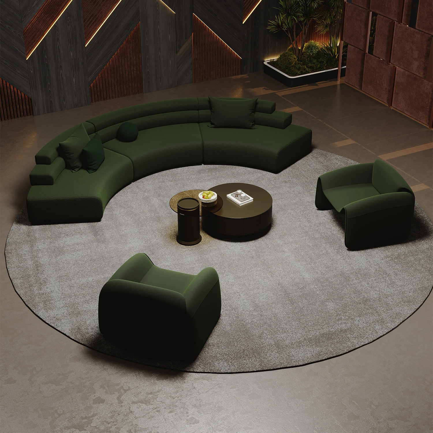 Semicircular curved special-shaped sofa Designer beauty salon Hotel lobby office Sales office Rest area Reception