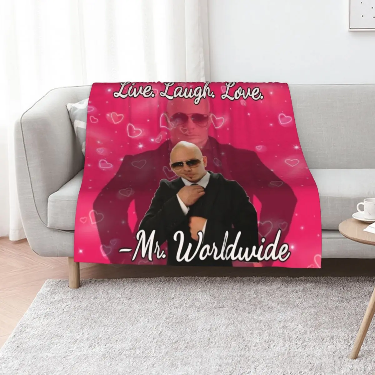 mr worldwide live. laugh. love. Throw Blanket Tourist For Baby Baby Large Soft Big Furry Blankets
