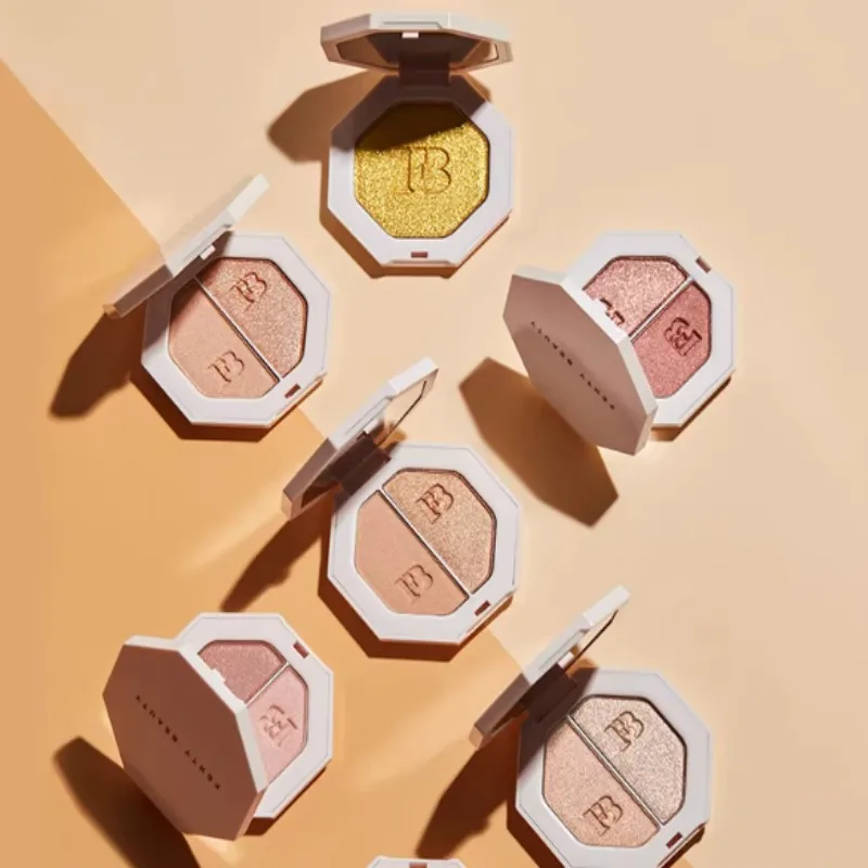 Kit de Maquillaje Fenty Beauty - Diamantes 3D y Iluminador de Doble Color, Barra de Contorno, Polvo Translúcido Mate, Brillo Labial