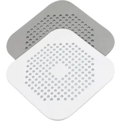 Drain Cover Shower Drain Hair Catcher Flat Silicone Plug Bathroom Kitchen Square Filter Shower Drain Protection Sink Strainer