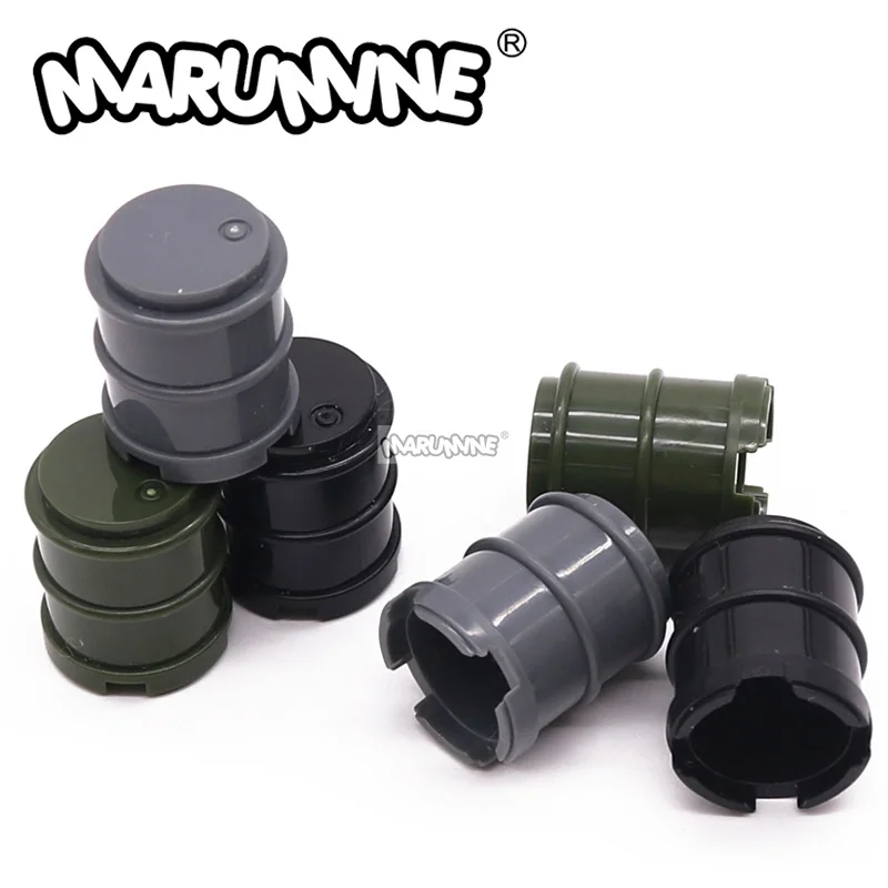 

Marumine MOC 20PCS Mini Military 2x2x2 Round Oil Drum Parts Building Blocks Bricks Model Accessories DIY War Creative Bulk Toys