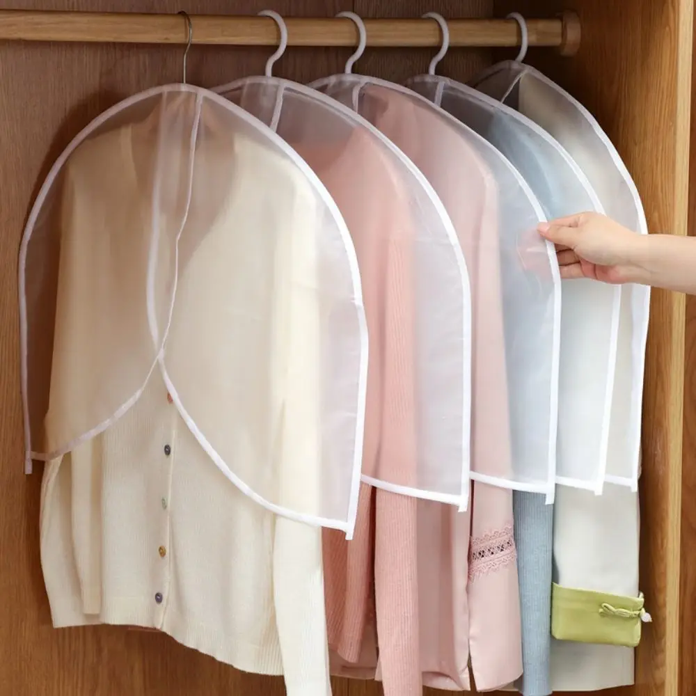 5Pcs Half-Body Design Clothes Dust Cover Dustproof Moistureproof Transparent Closet Cover Reusable Waterproof Hanging Suit Cover