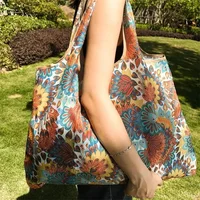Versatile Folding Shopping Bag, Large Capacity Travel Tote Bag, Fashion Reusable Grocery Bag 2