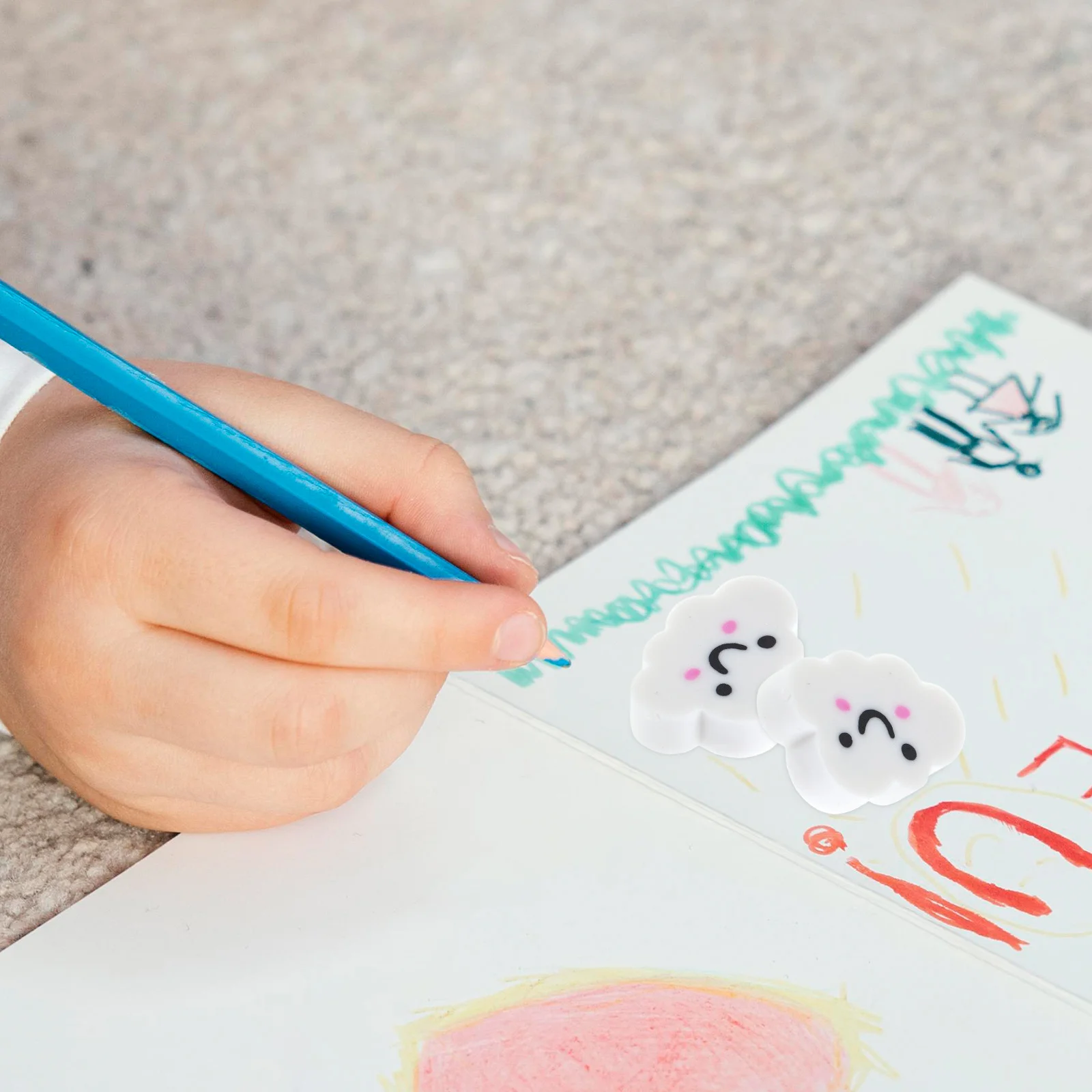 Mini gomme en forme de nuage pour enfants, 50 pièces, ensemble de petites gommes à crayon, fournitures scolaires, papeterie de bureau et de voyage