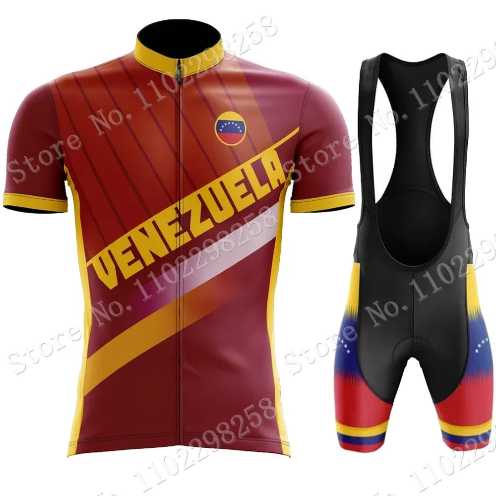 VENEZUELA 2024 Cycling Jersey Set Summer National Cycling Clothing Road Bike Shirts Suit Bicycle Bib Shorts MTB Wear Maillot