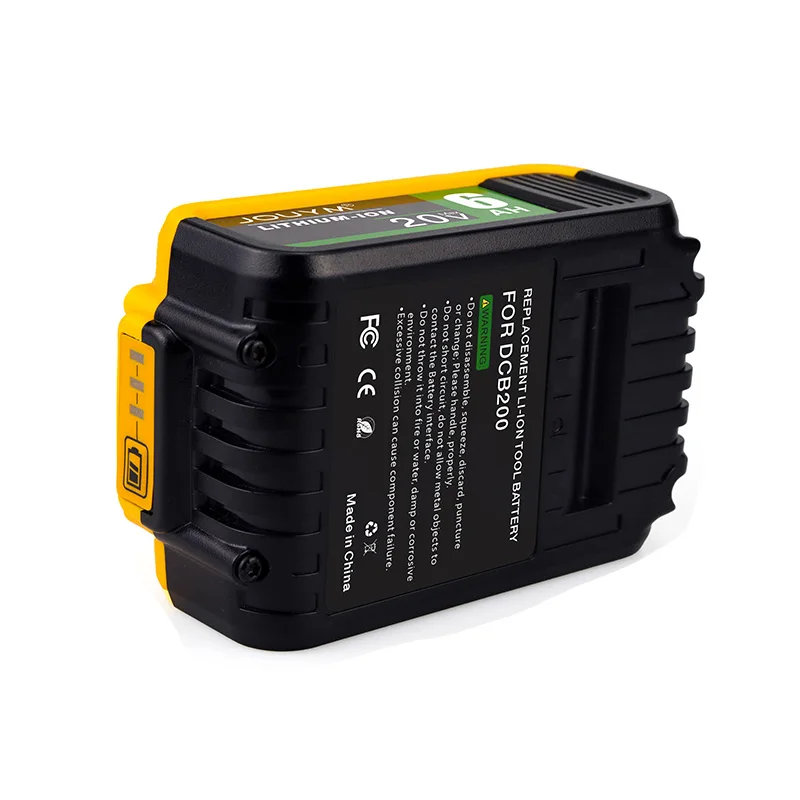 New Li-ion 6Ah  For Dewalt 20V Replacement Battery Compatible with DCB200 DCD DCD DCD Series Cordless Power Tools