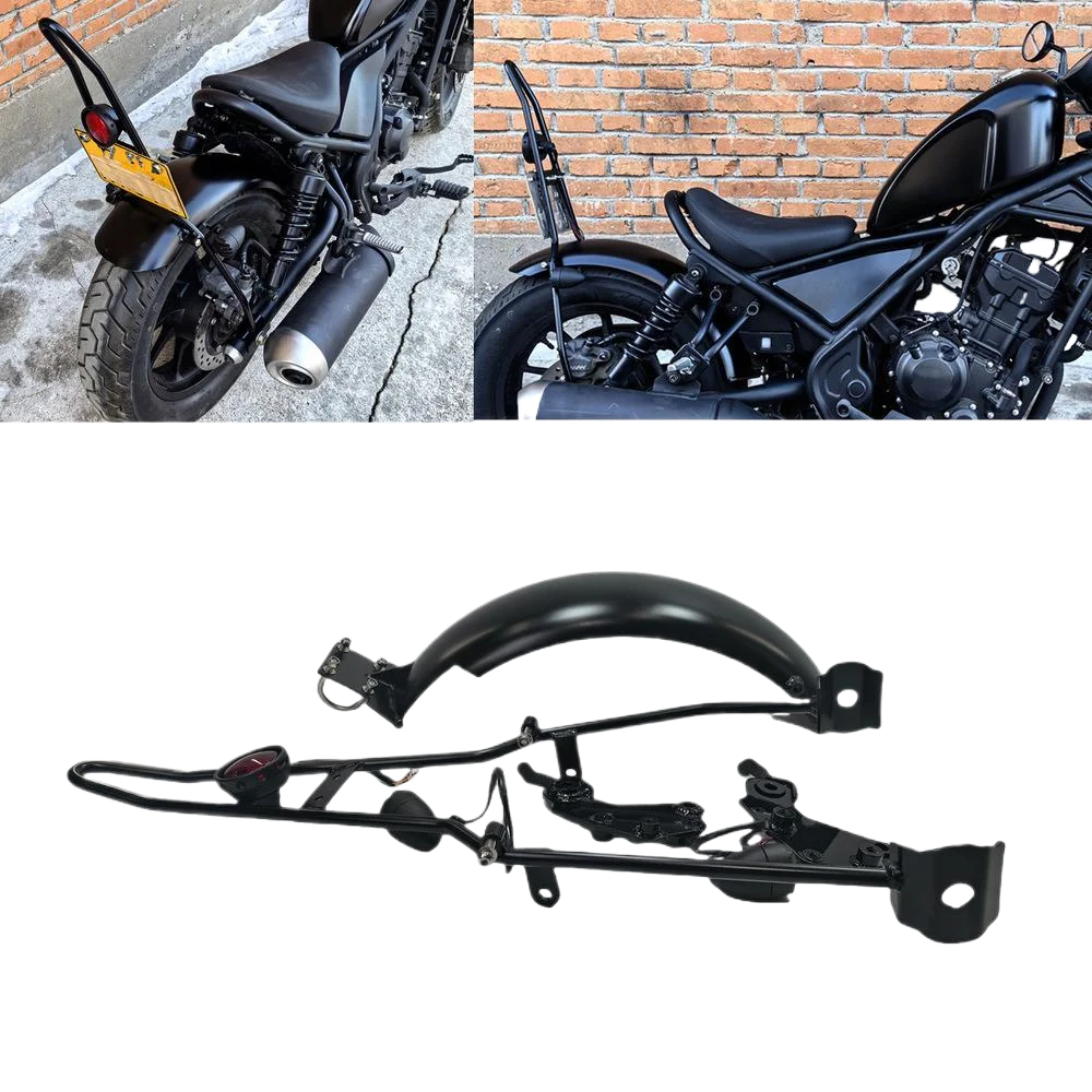Motorrad-Hinterrad-Schutzblech, Spritzschutz, Schmutzfänger-Abdeckung mit Halterung für Honda Rebel CM 300 500 CM300 CM500 2017-2024