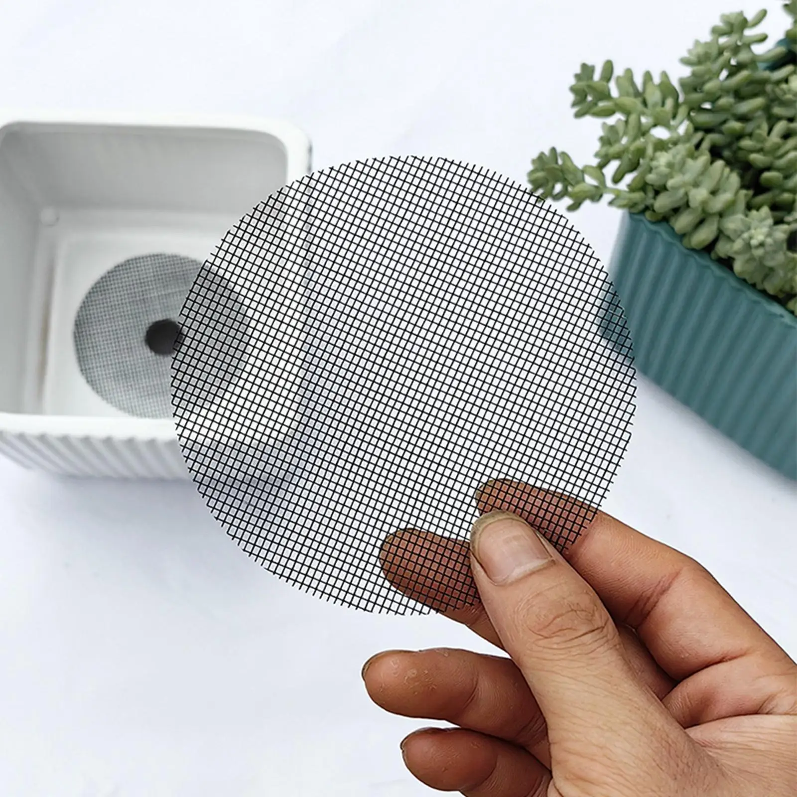 

50 шт. круглых сетчатых подложек для дна цветочных горшков, универсальные, для сада, легко устанавливаемые, заменяют другие, простые в установке