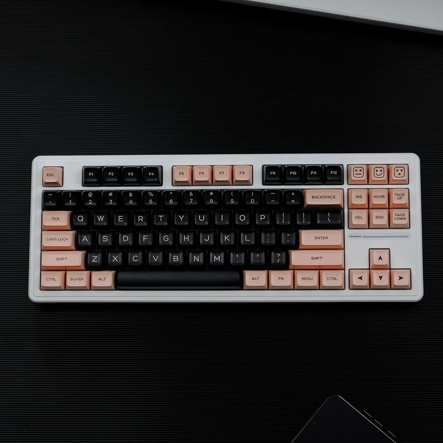 KBDiy-Juego de teclas de perfil SA, 142 teclas, doble disparo, teclas PBT negras y rosas para teclado mecánico, interruptores MX para videojuegos GMK67 75