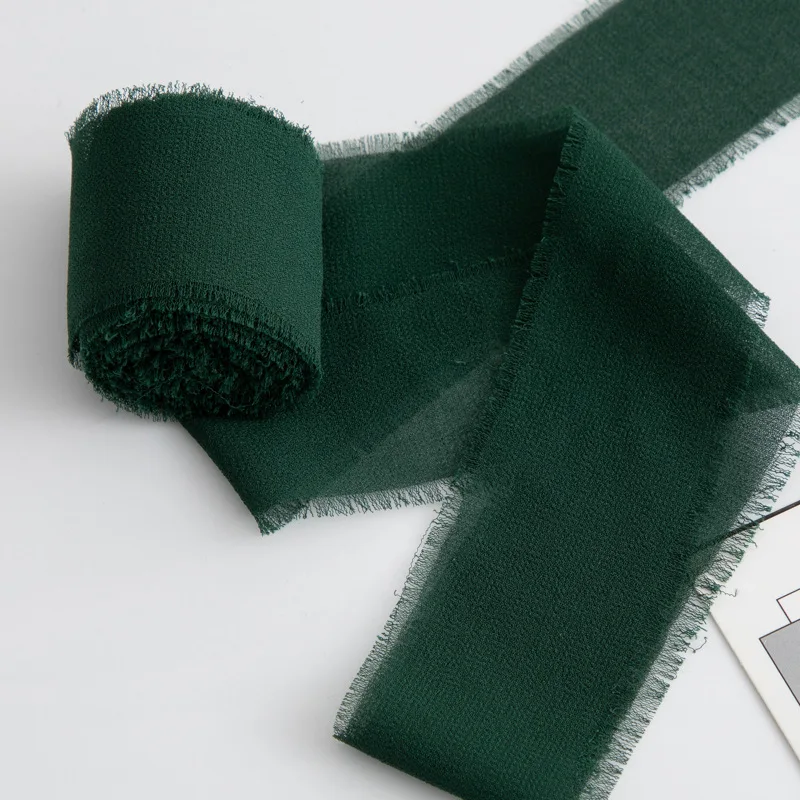 Snowflake Chiffon New Hanfu Wedding Hand-held Bouquet Tassel Ribbon Bow Decoration Solid Color Chiffon Multifunctional Ribbon