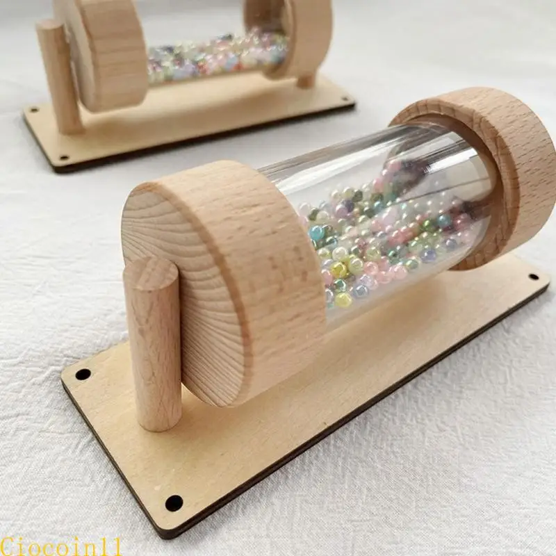 Y1UB 목재 레인 메이커 튜브 레인 스틱 장난감 어린이 음악 학습을위한 청각 개발 및 집중력