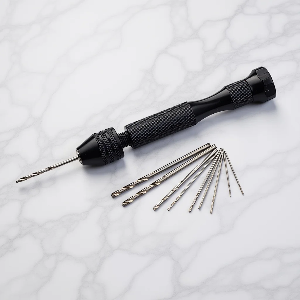 Ensemble d'outils de perçage manuel, étau de précision 0.5-2Mm, perceuse à main pour bijoux, étau à broche en résine de bois, perceuse à broche, mécanique 10 pièces