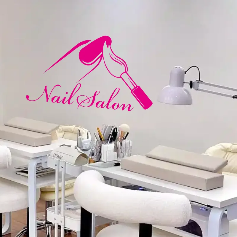 Nail Salon Shop Wall Decal Man - Interior Design With Wallpaper review and price