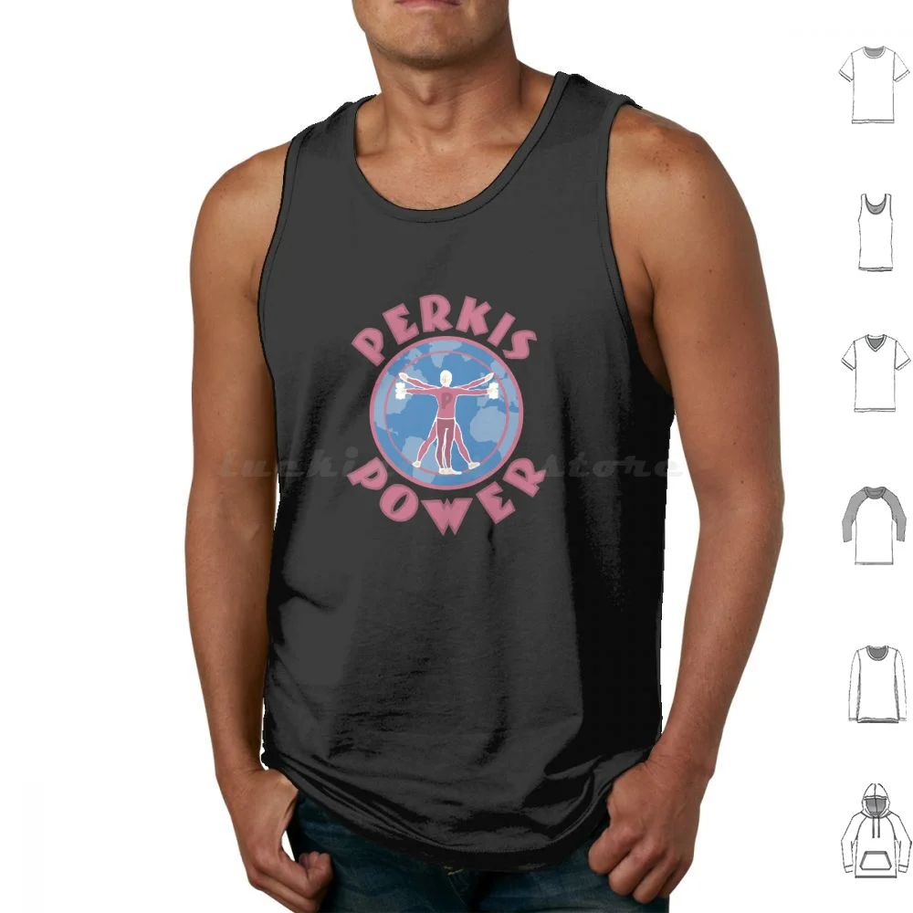 Perkis Power Tank Tops Print Cotton Perkis Power Heavyweights Tony Perkis Camp Hope Nerd Camp 90s Ben Stiller Perkis