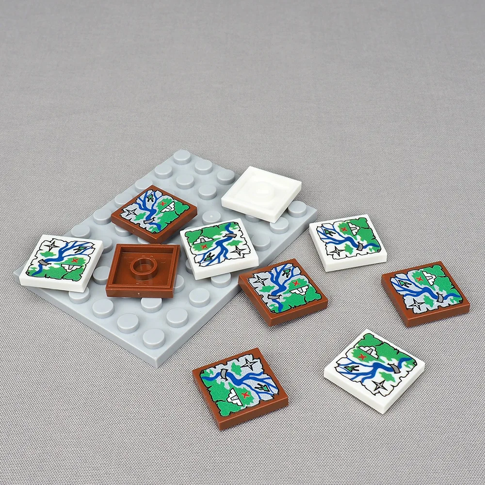 MOC 10PCS 3068 Printed Floor 2X2 Pattern Map Building Blocks Maya Ruins Compatible Board Bricks Particle Toy Children Kid Gifts